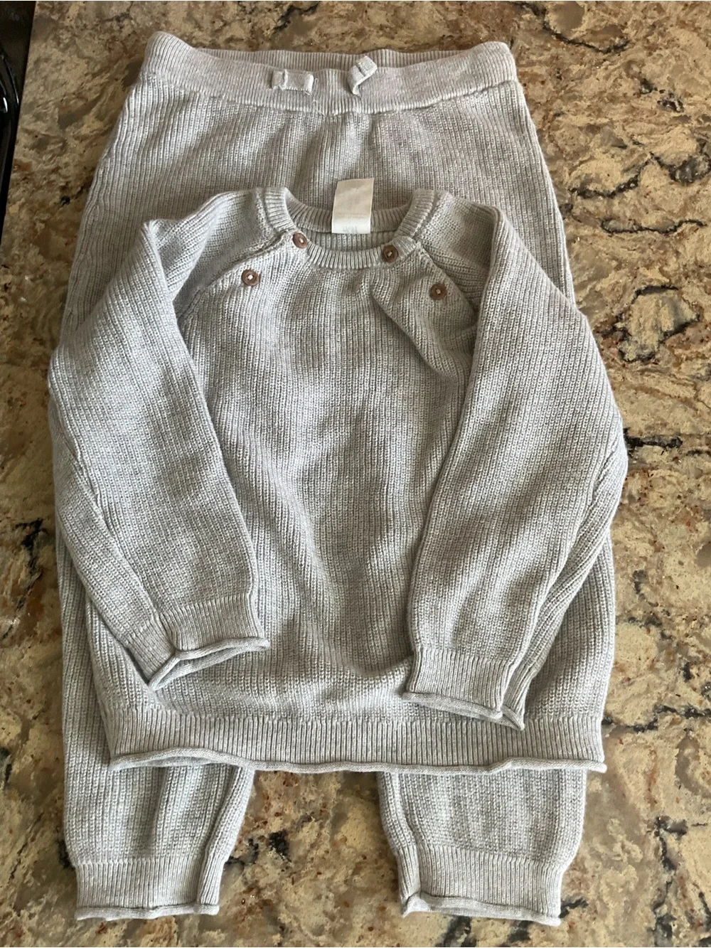 H&M Light Gray Organic Cotton Boys Sweater Set 2T